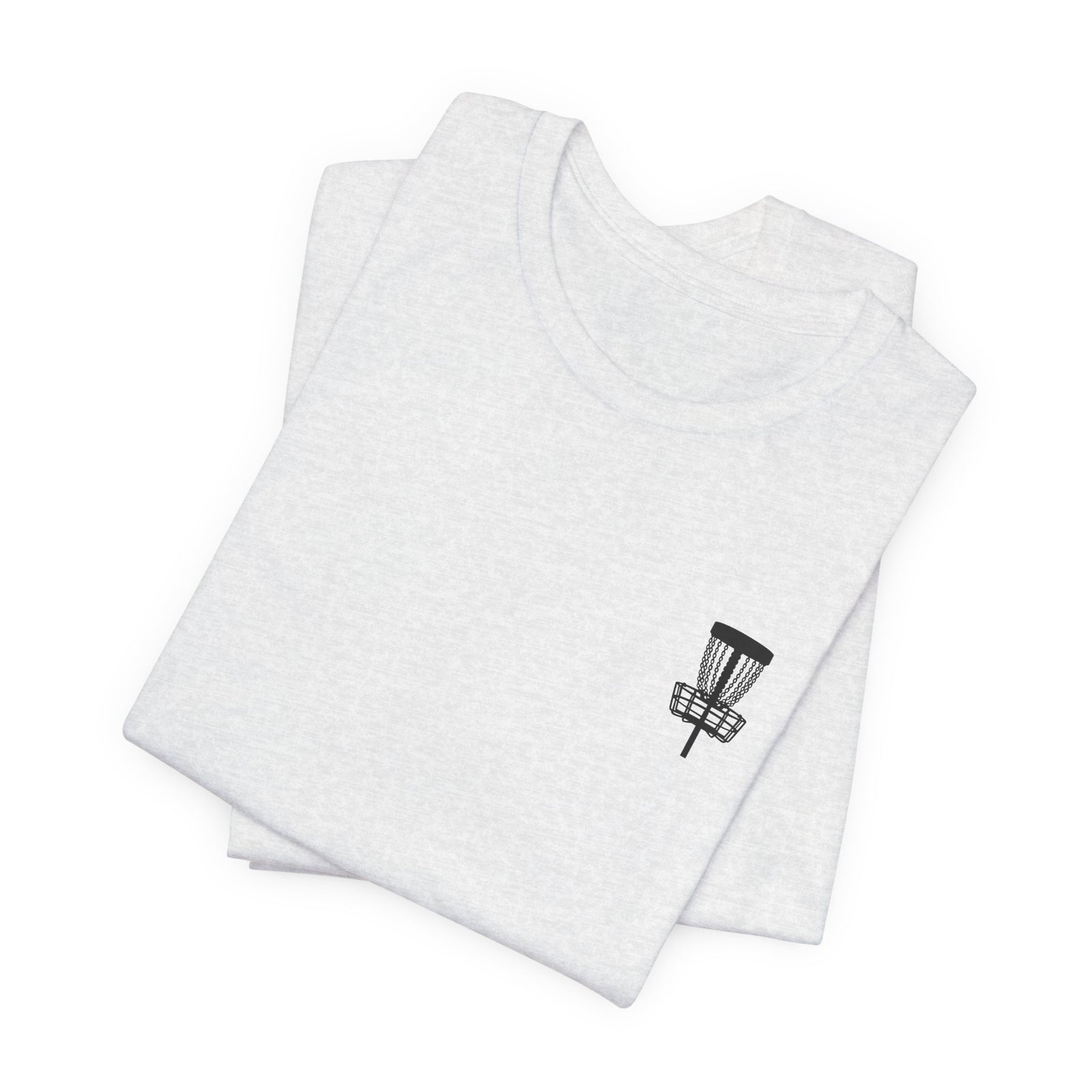 Rogue Iron disc golf basket T-shirt product mockup, view 10