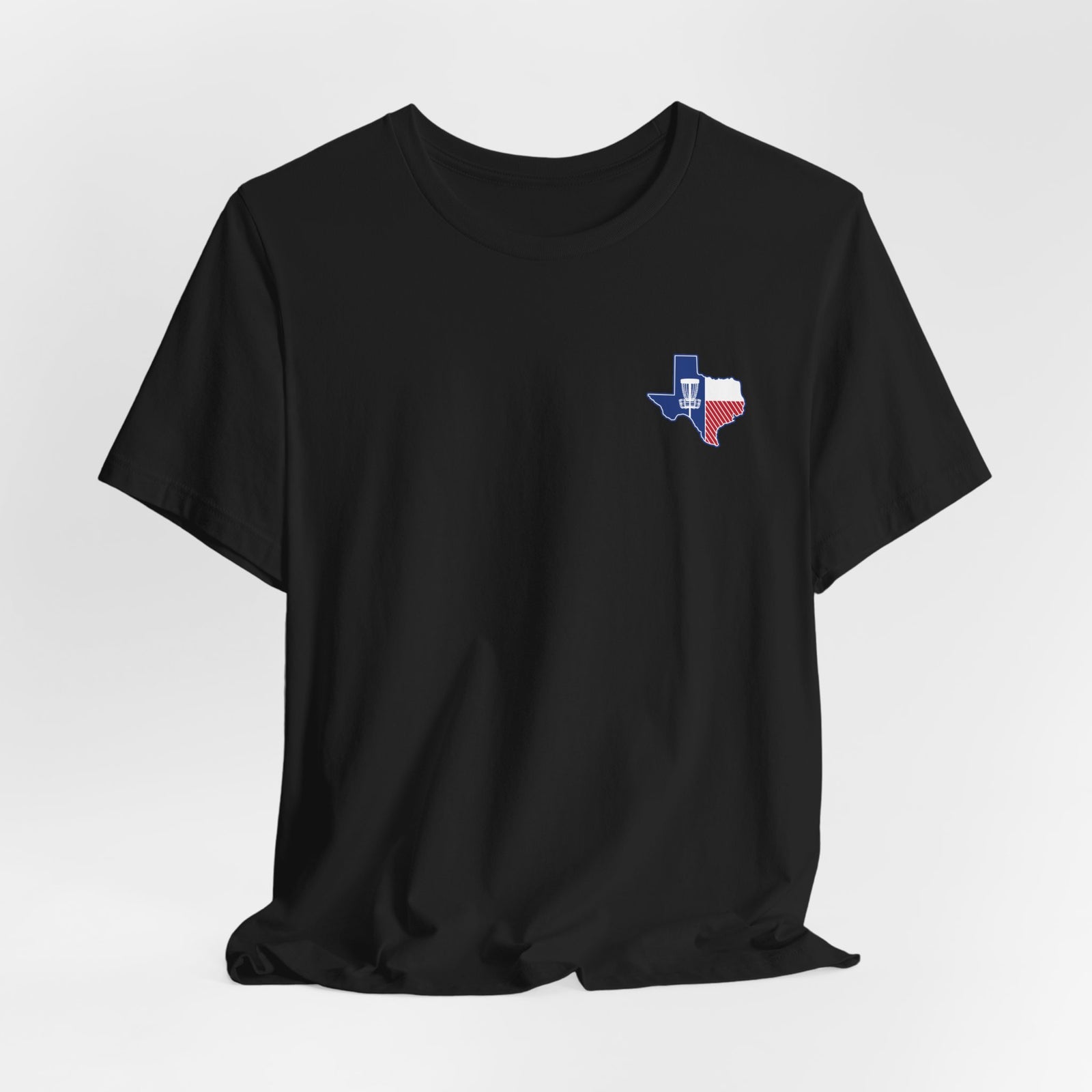 Texas disc golf basket T-shirt product mockup, view 14