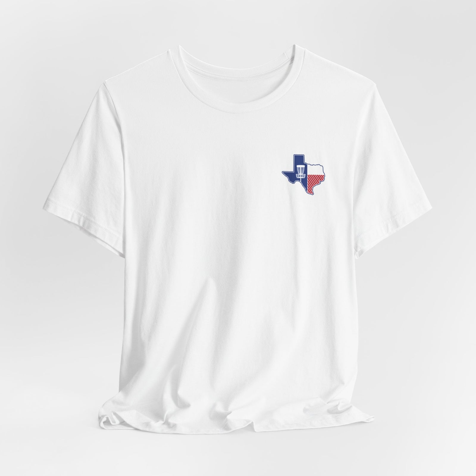 Texas disc golf basket T-shirt product mockup, view 8