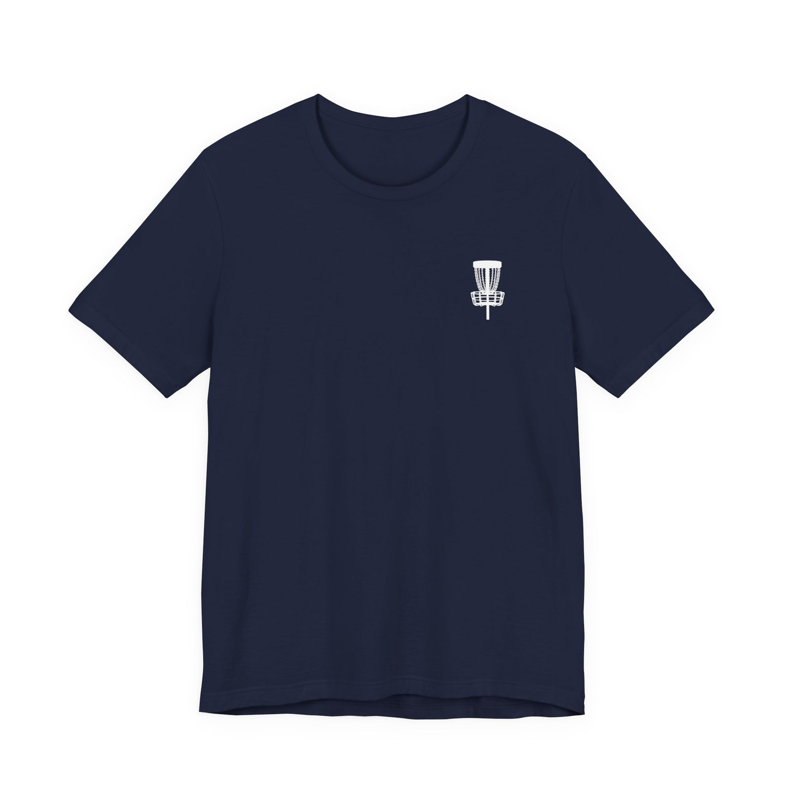 Rogue Iron disc golf basket T-shirt product mockup, view 5