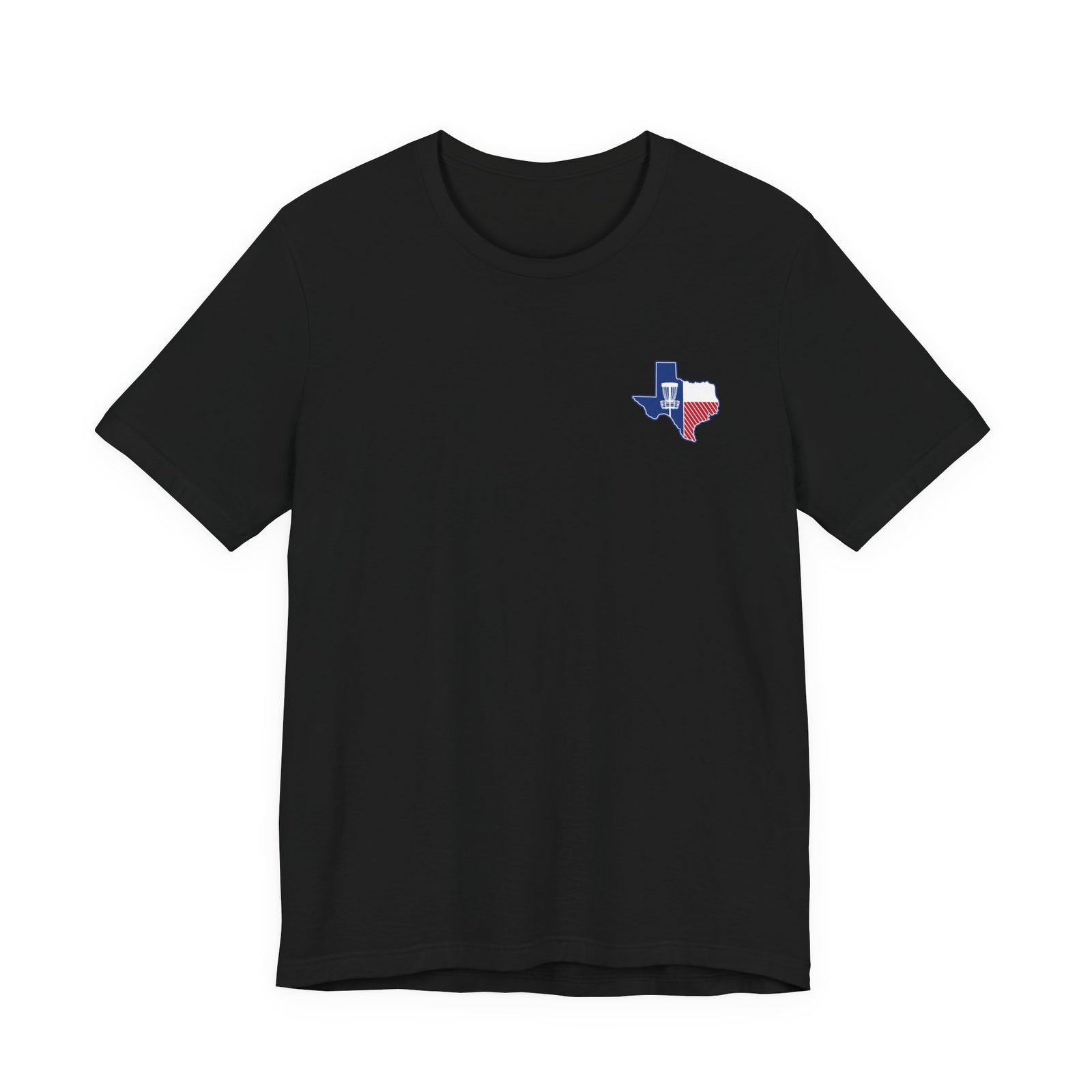 Texas disc golf basket T-shirt product mockup, view 3