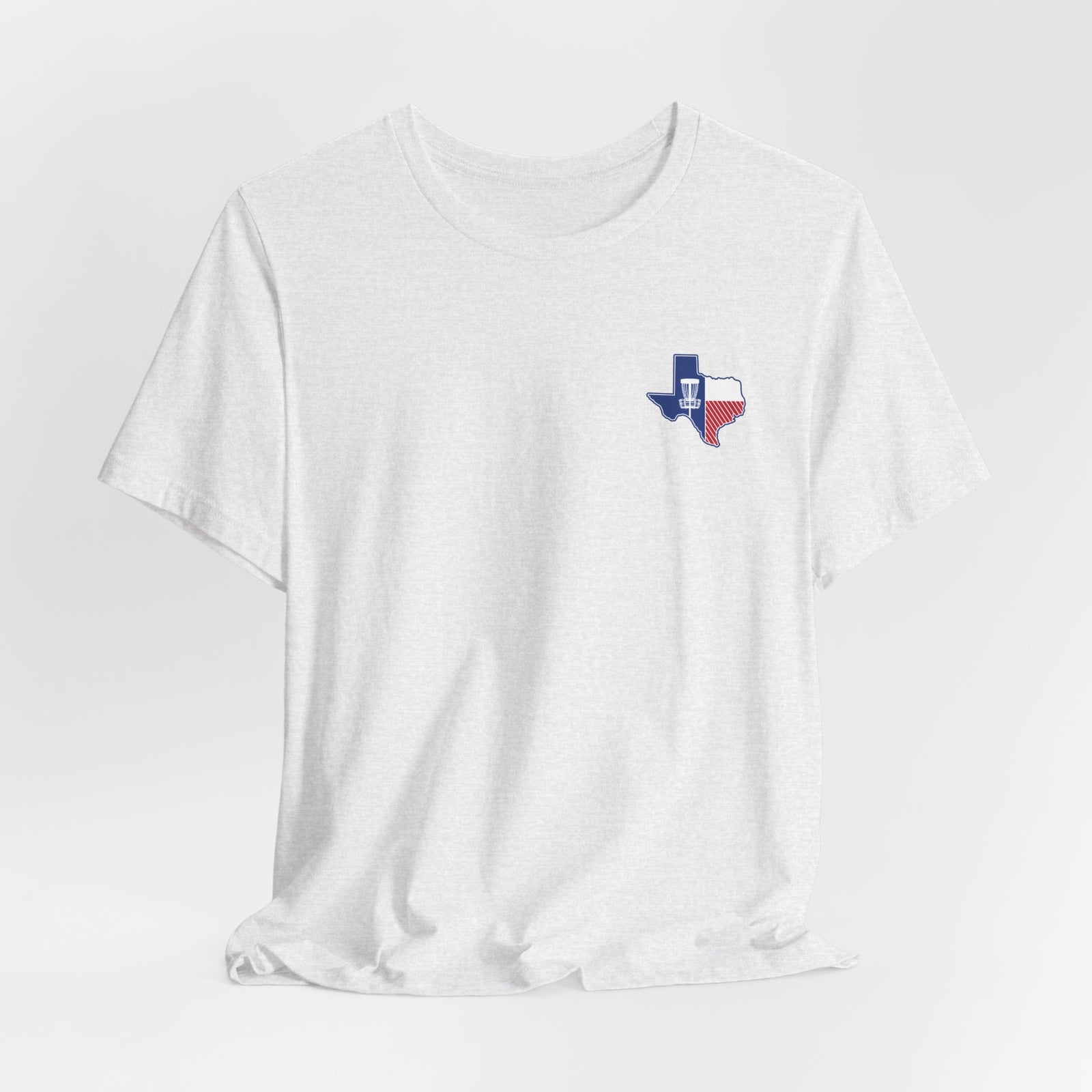 Texas disc golf basket T-shirt product mockup, view 11