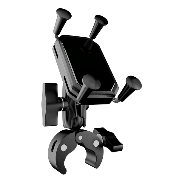 Rogue Iron 360-degree disc golf cart phone mount and packaging