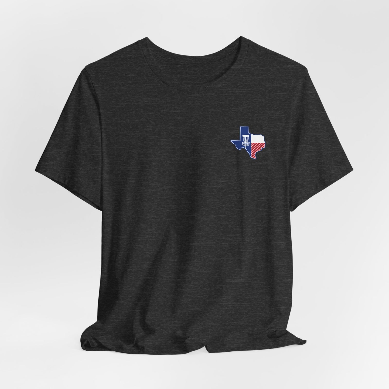 Texas disc golf basket T-shirt product mockup, view 17