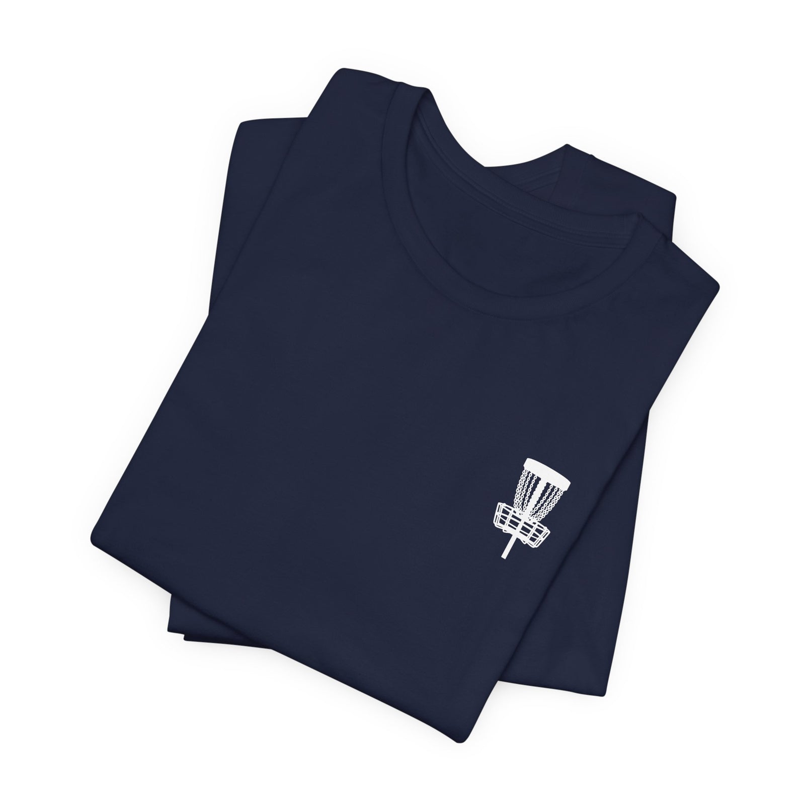 Rogue Iron disc golf basket T-shirt product mockup, view 19