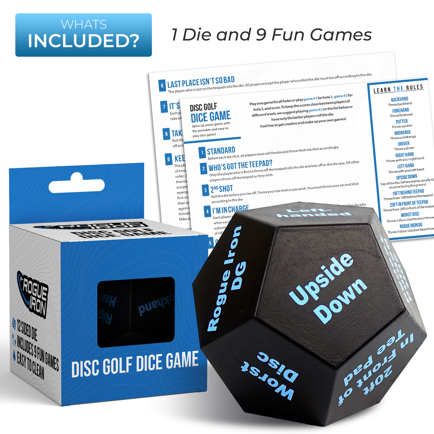 Rogue Iron 12-sided disc golf dice game, view 2