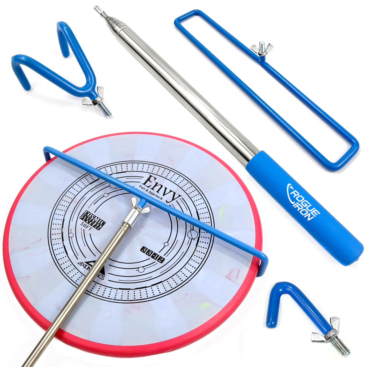 Rogue Iron 16-foot disc golf retriever with attachments, view 1