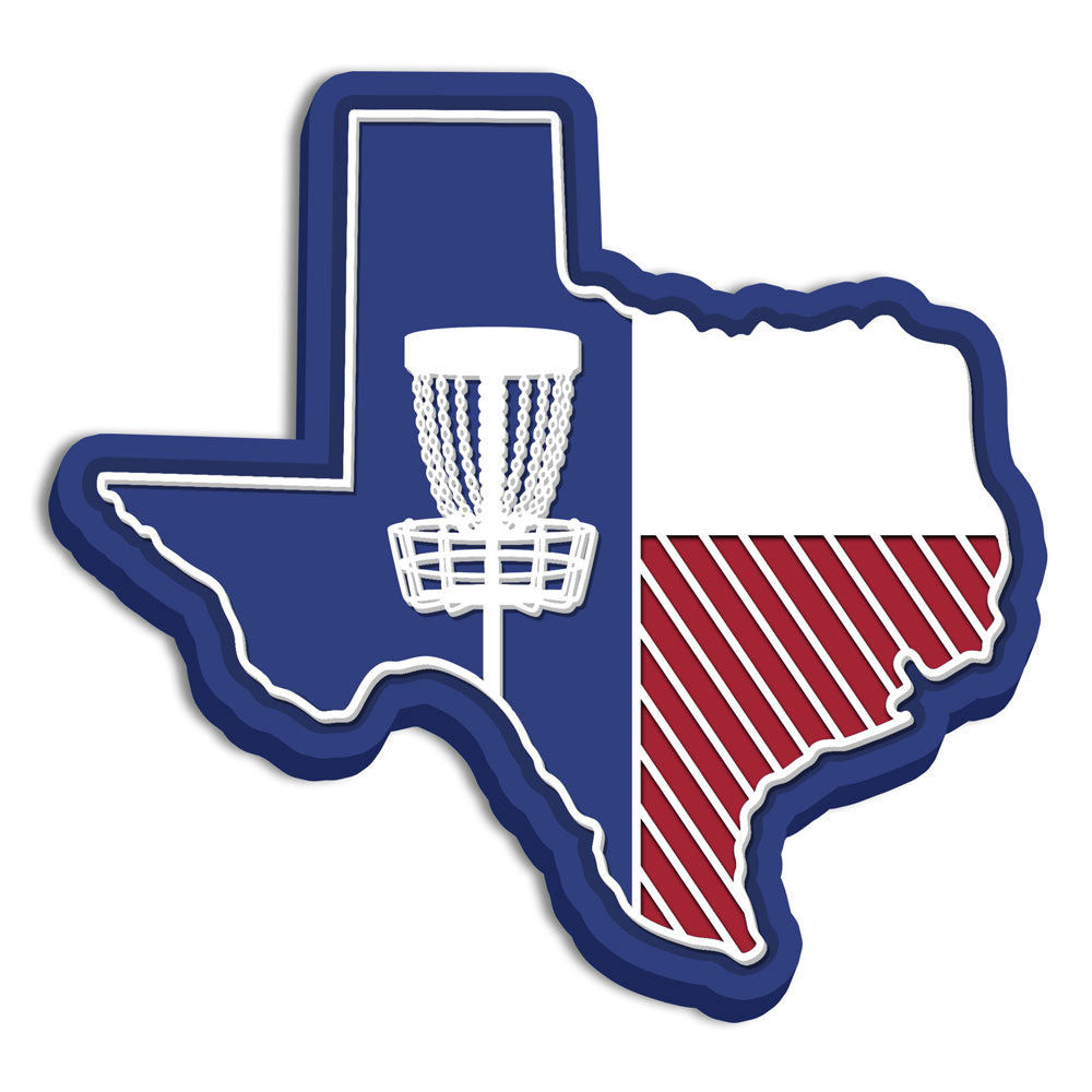Texas disc golf PVC patch with Velcro backing, view 2