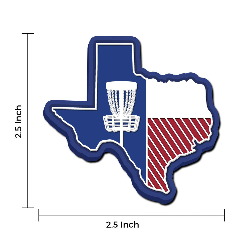 Texas disc golf PVC patch with Velcro backing, view 3