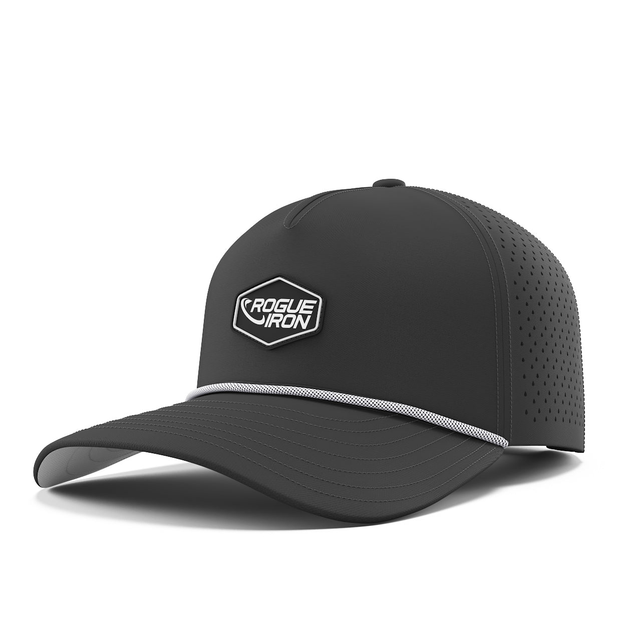 Rogue Iron water-resistant disc golf performance hat, view 2