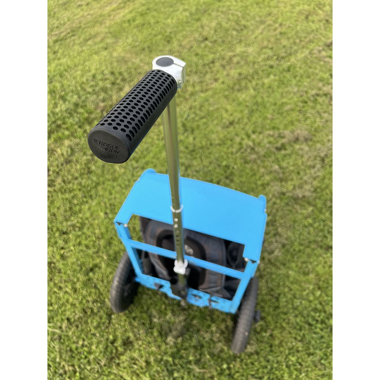 Black silicone handle grip for a Zuca disc golf cart