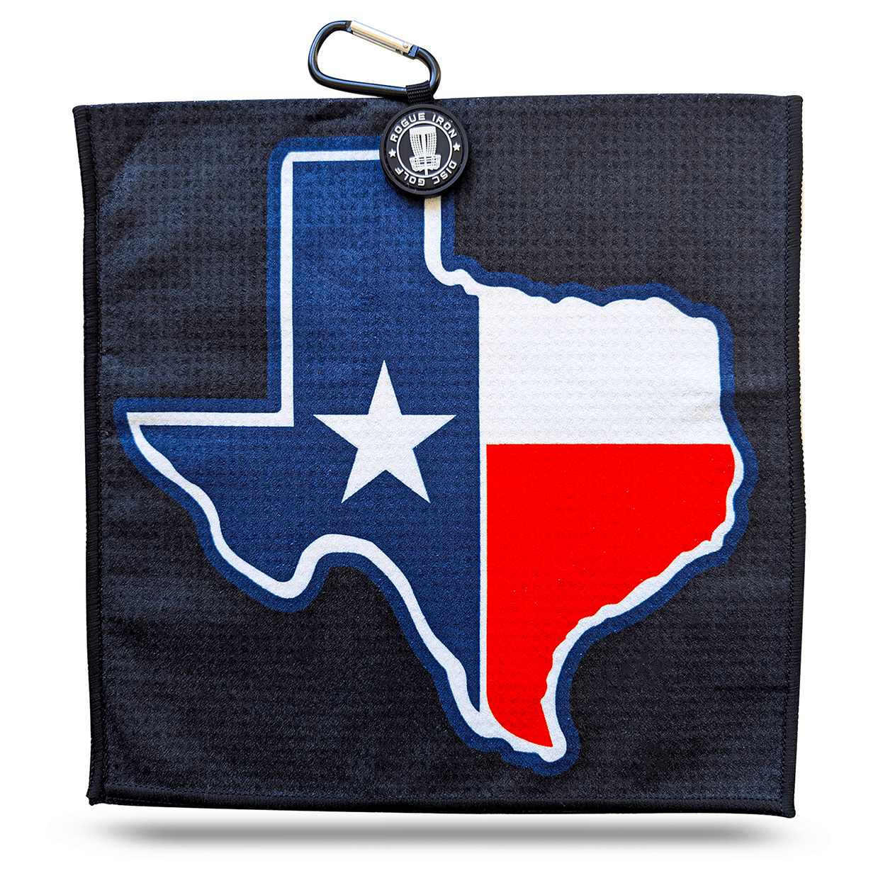 Texas magnetic disc golf towel alternate view
