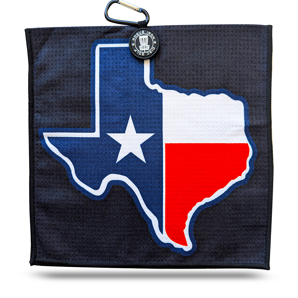 Texas magnetic disc golf towel alternate view
