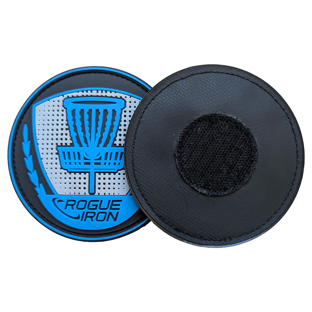 Rogue Iron stick-on disc golf mini marker with Velcro, view 1