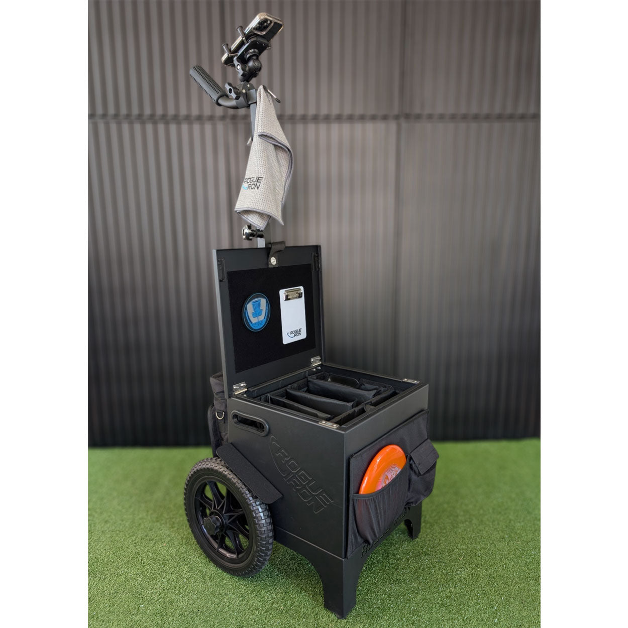Black Rogue Iron Disc Golf Cart Pro V3, view 2