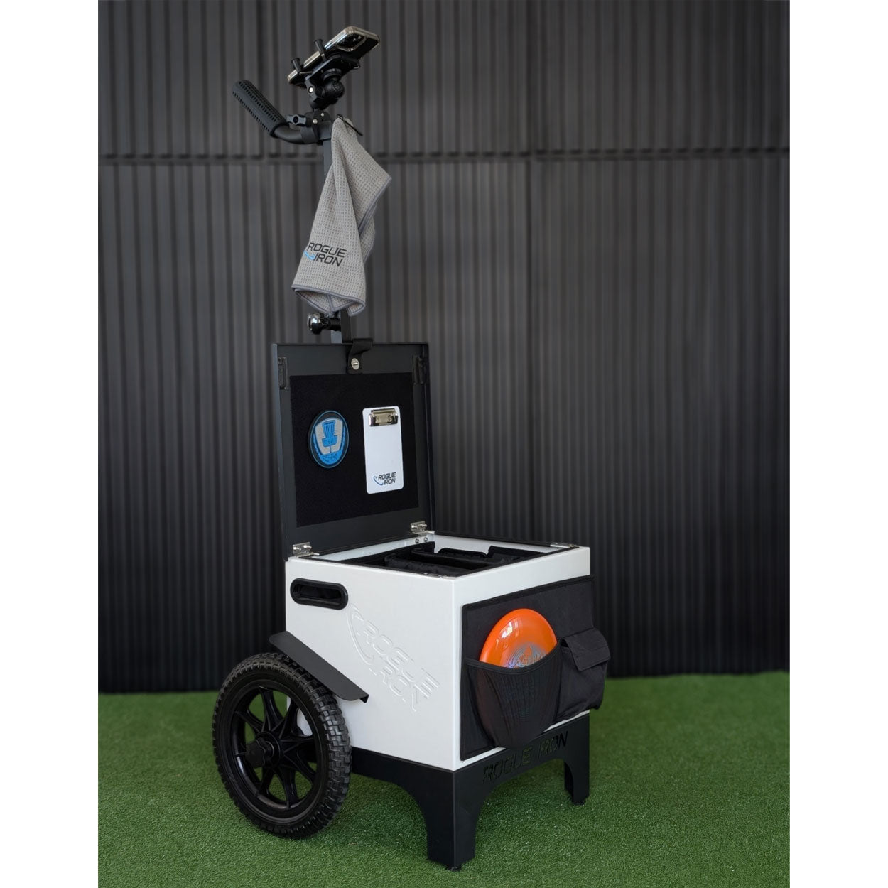 White Rogue Iron Disc Golf Cart Pro V3, view 3