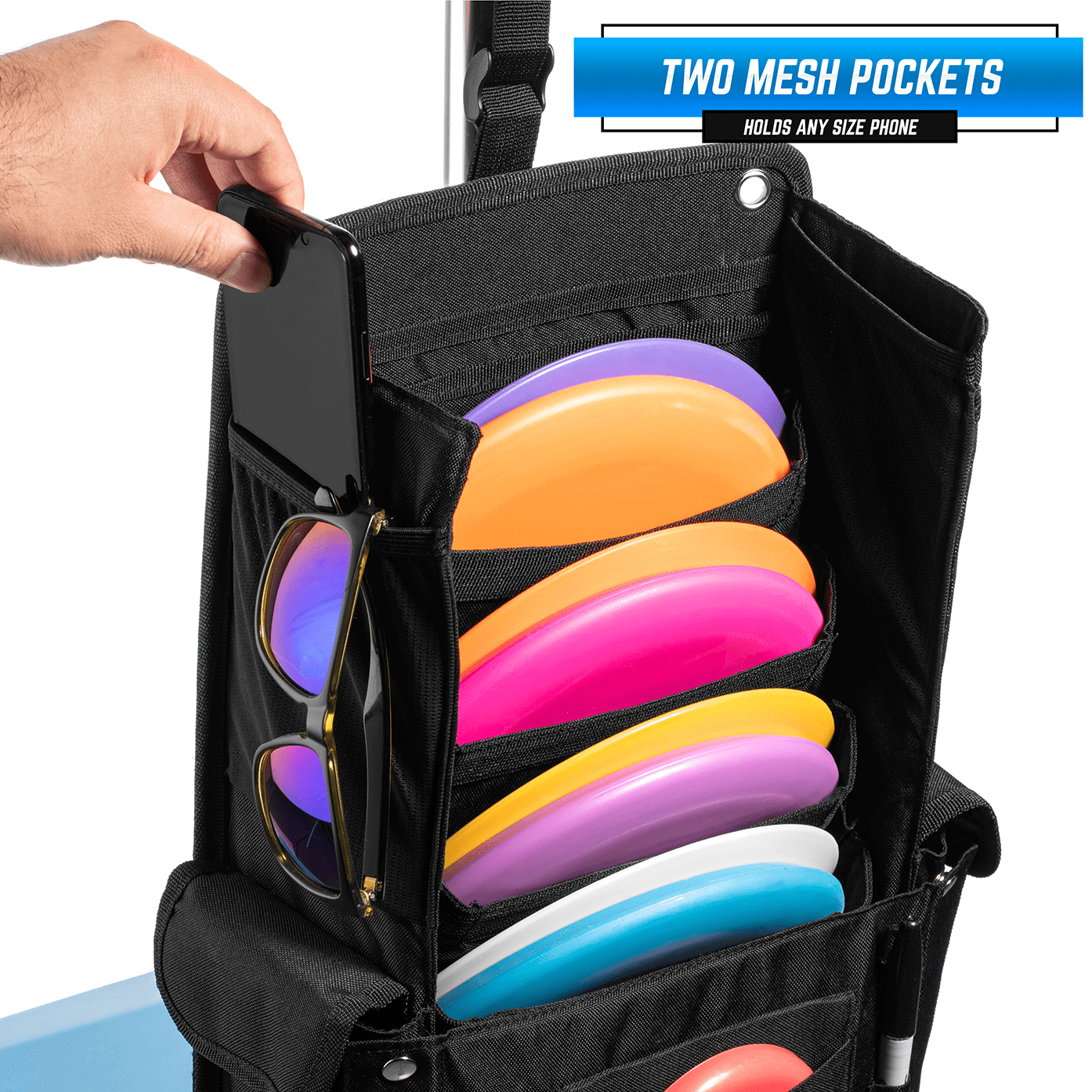 Rogue Iron disc golf cart putter pouch, view 2