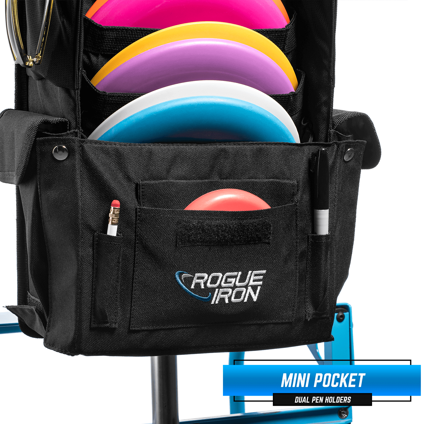 Rogue Iron disc golf cart putter pouch, view 4