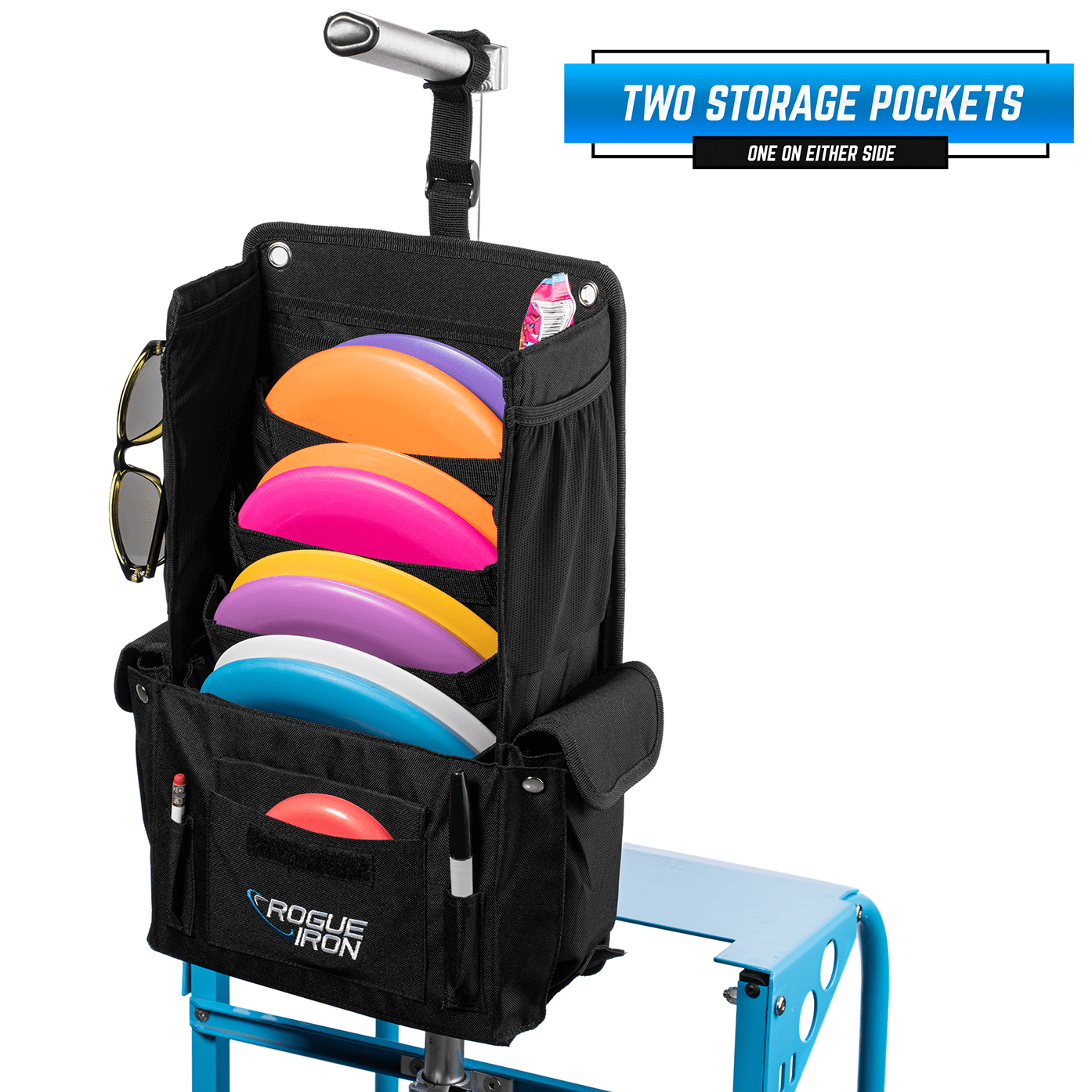 Rogue Iron disc golf cart putter pouch, view 6