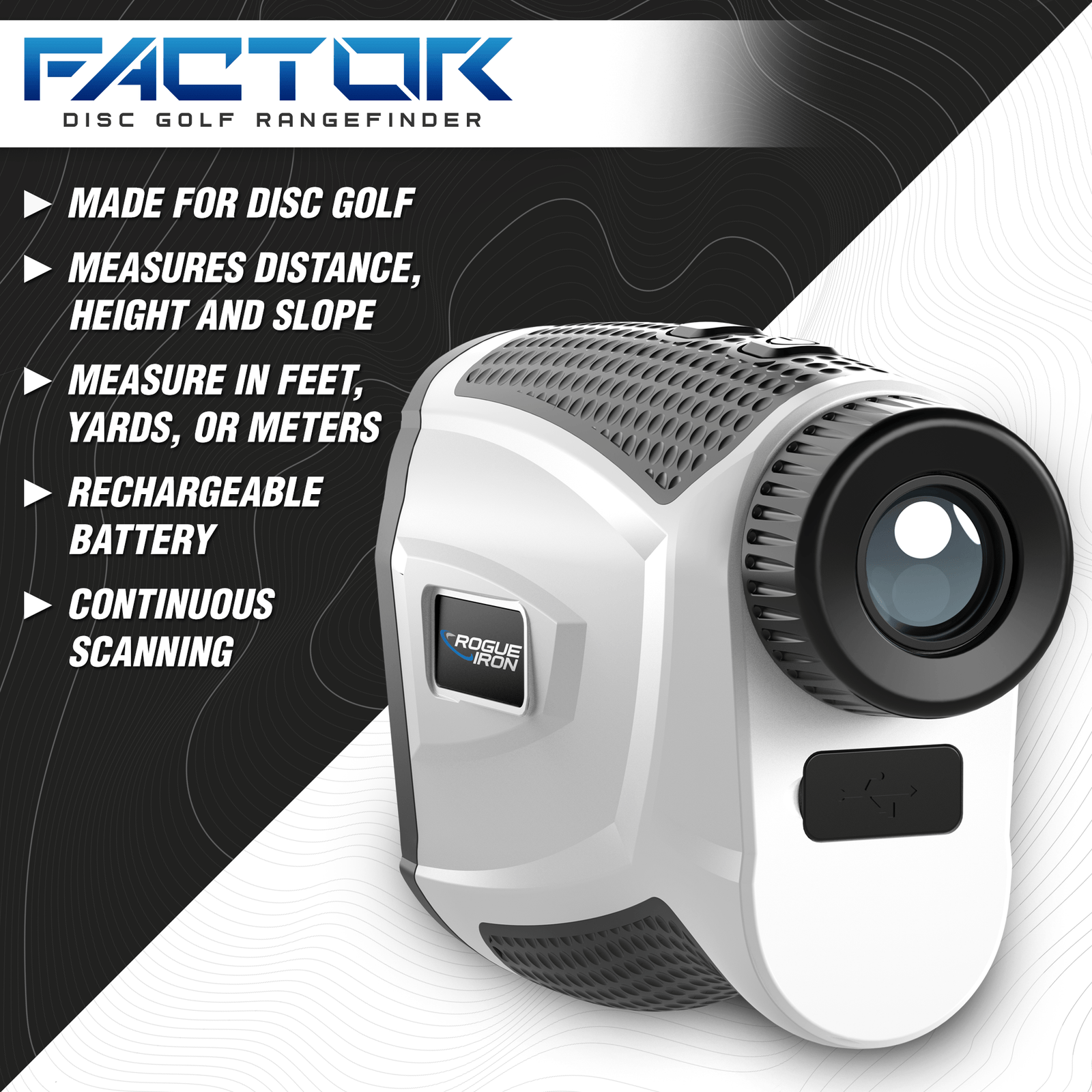 Factor disc golf rangefinder side view